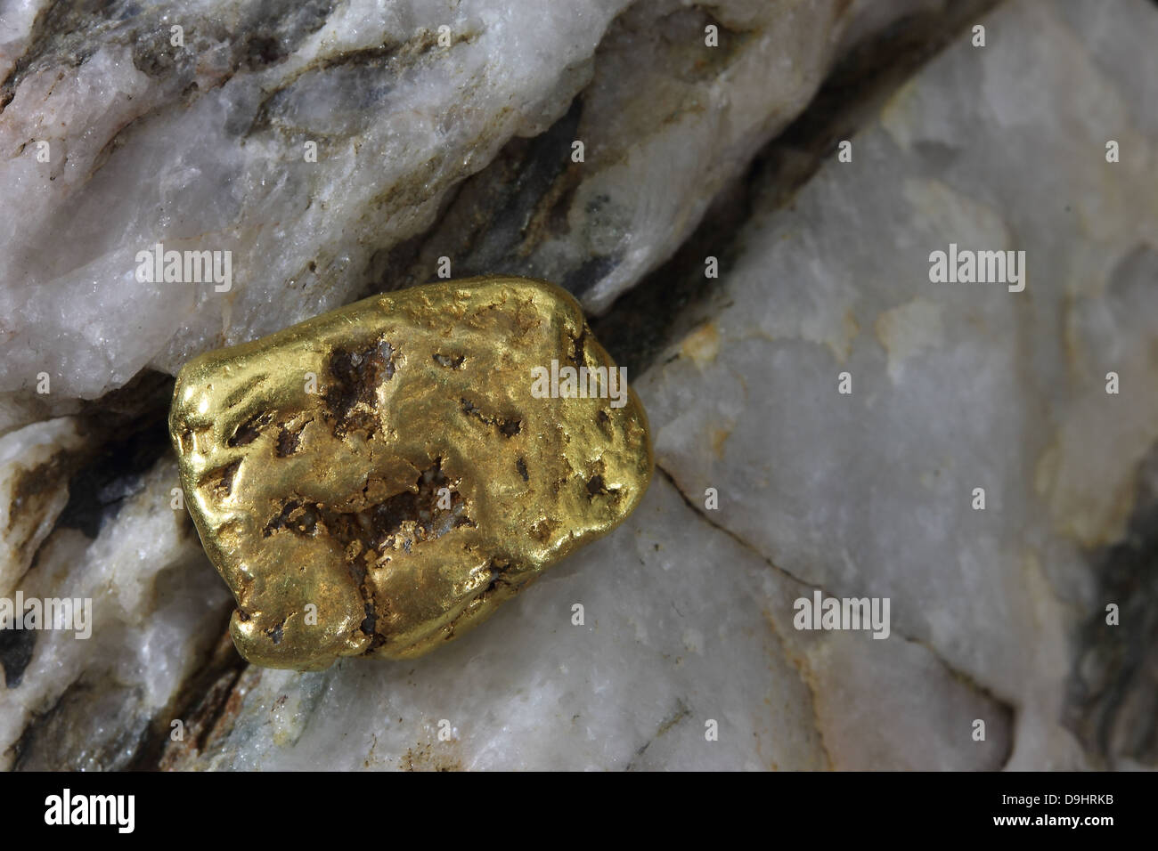 Natural Alaskan (USA) Placer Gold Nugget Stock Photo