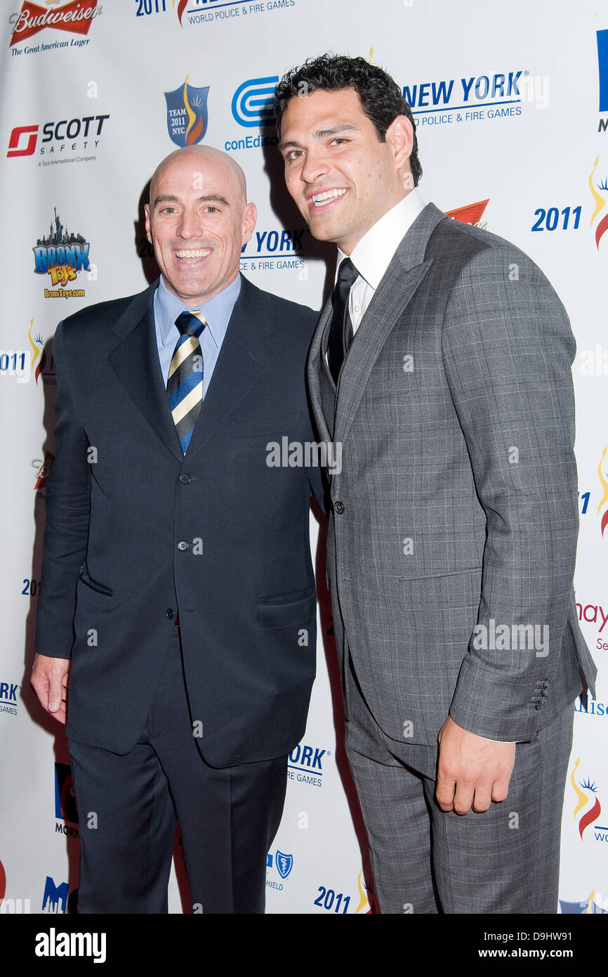 Matt Long and Mark Sanchez World Police and Fire Games Benefit Gala -Arrivals New York City, USA - 23.03.11 Stock Photo