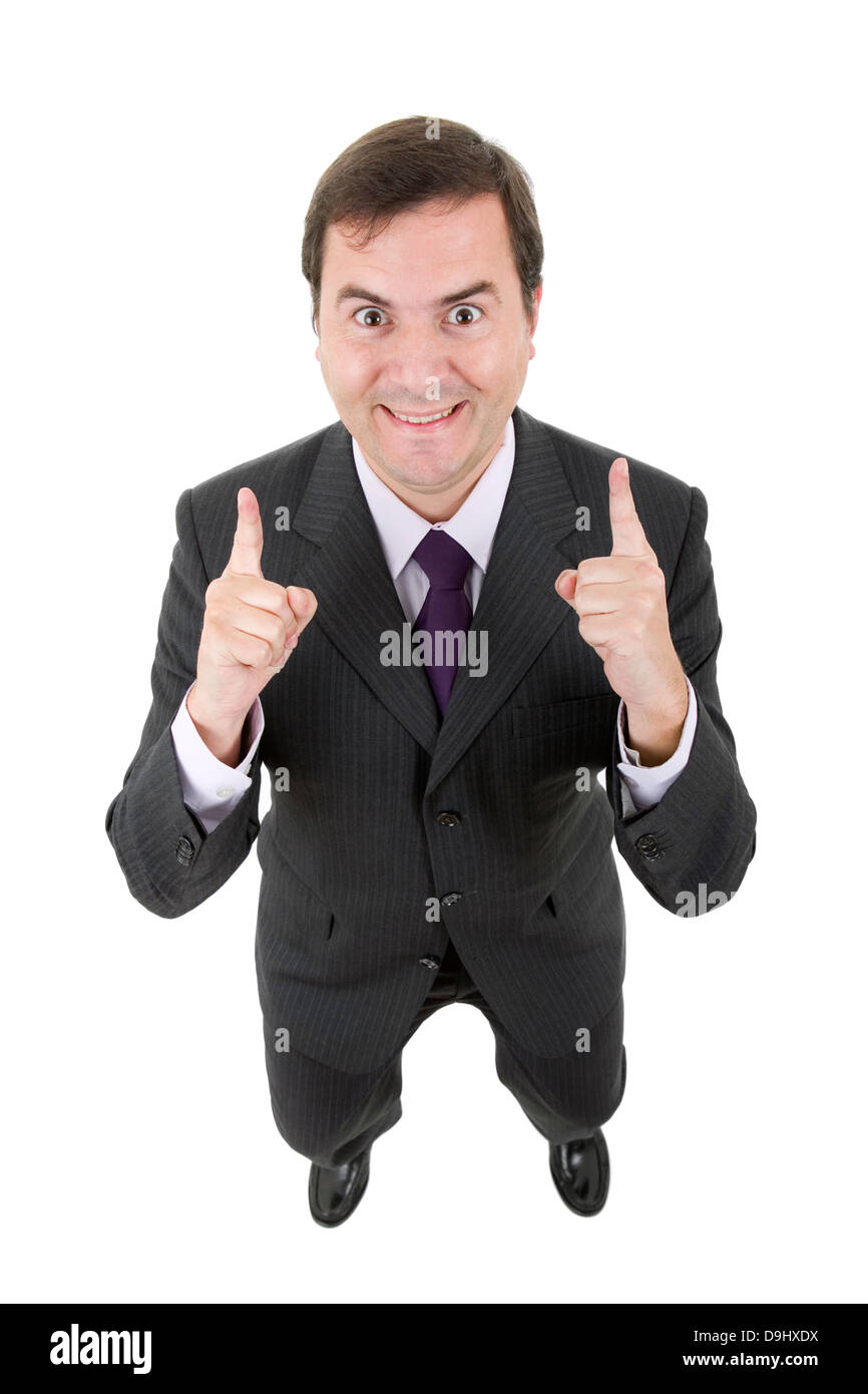happy young businessman full length, isolated on white Stock Photo - Alamy