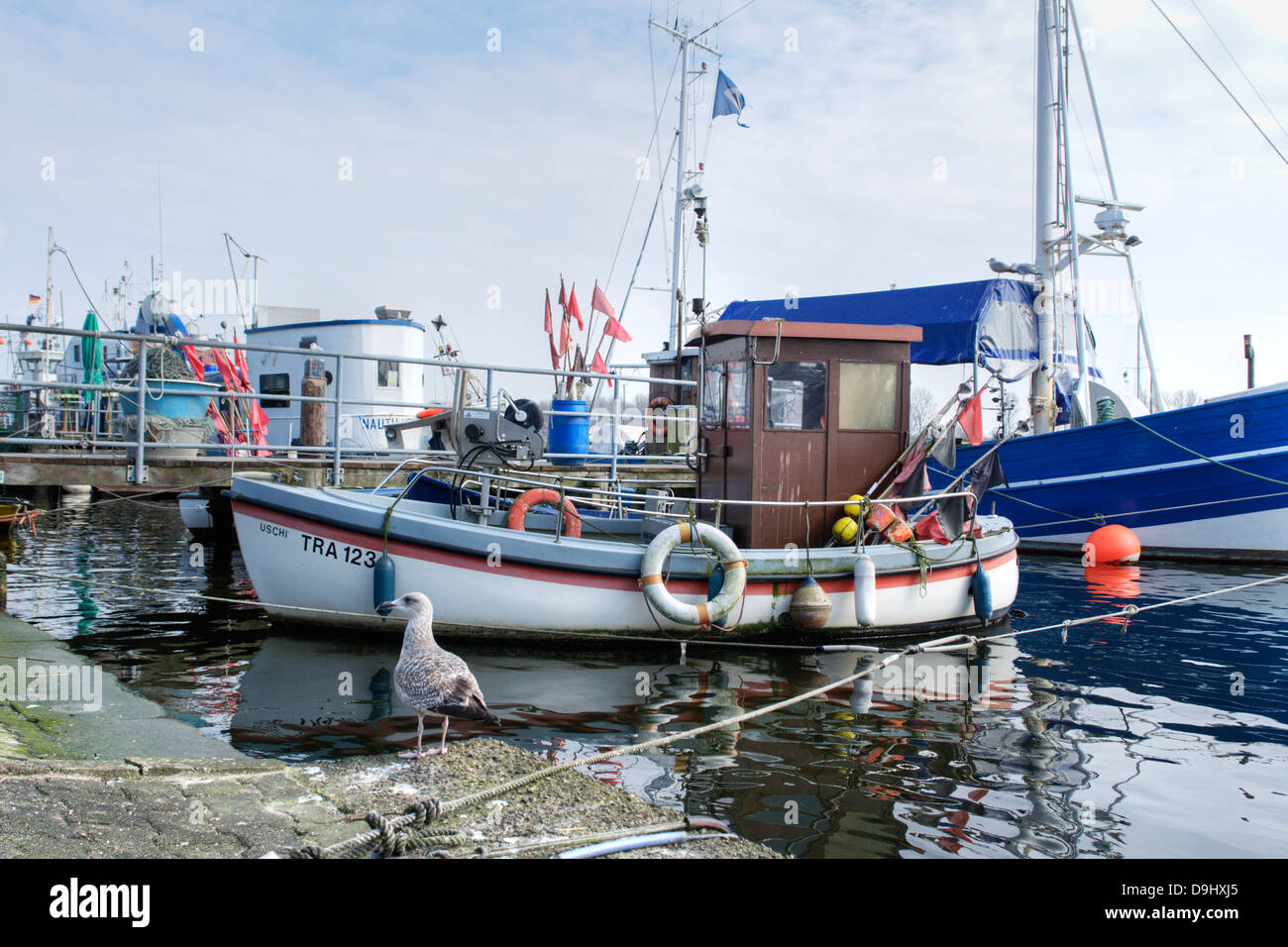 Fishing boat in the harbour Stock Photo - Alamy