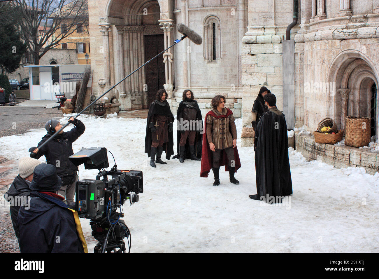 Film set of Romeo and Juliet (TV Mini-Series 2013) movie with Martiño Rivas and Alessandra Mastronardi. Director: Riccardo Donna. Stock Photo