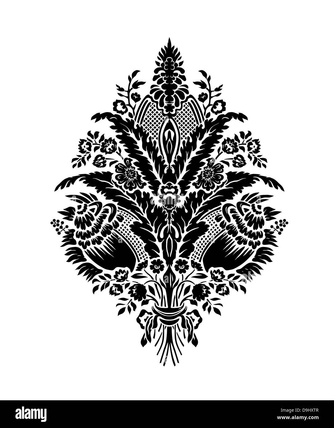 Classic damask floral pattern. Vector Stock Photo Alamy