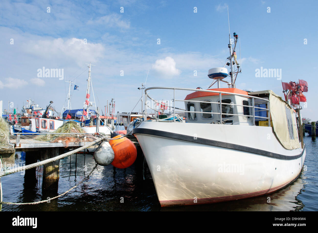 Fishing boat in the harbour Stock Photo - Alamy