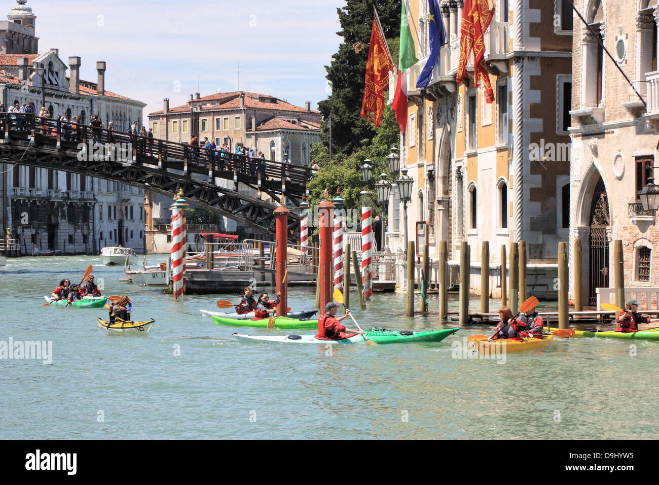 Kayaking on the Grand Canal, Venice Stock Photo Alamy