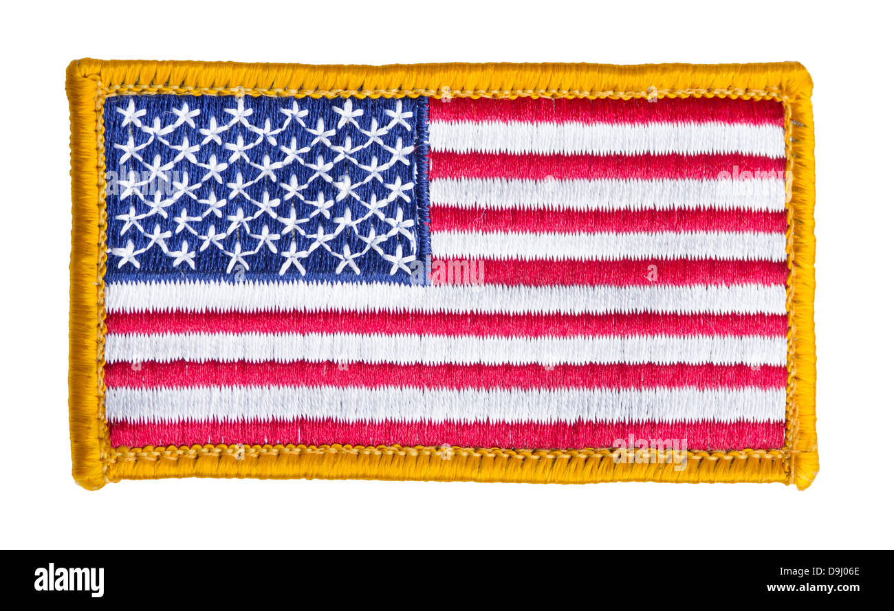 American flag patch isolated on white background Stock Photo
