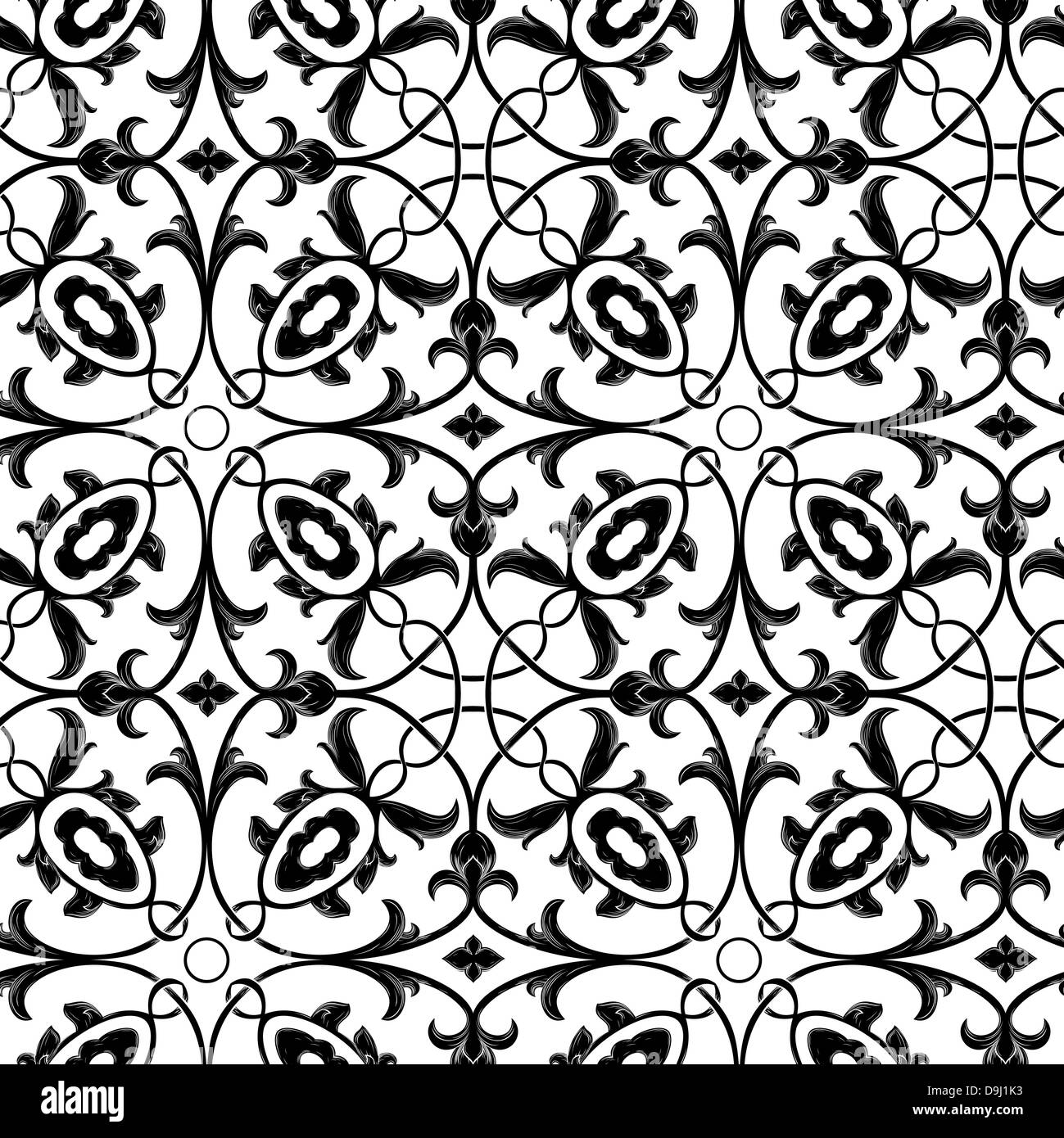 Vector. Seamless damask pattern Stock Photo - Alamy