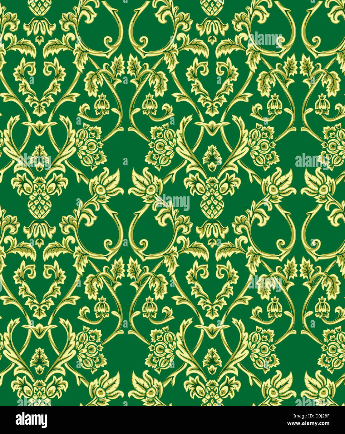 Vector. Seamless damask pattern Stock Photo Alamy