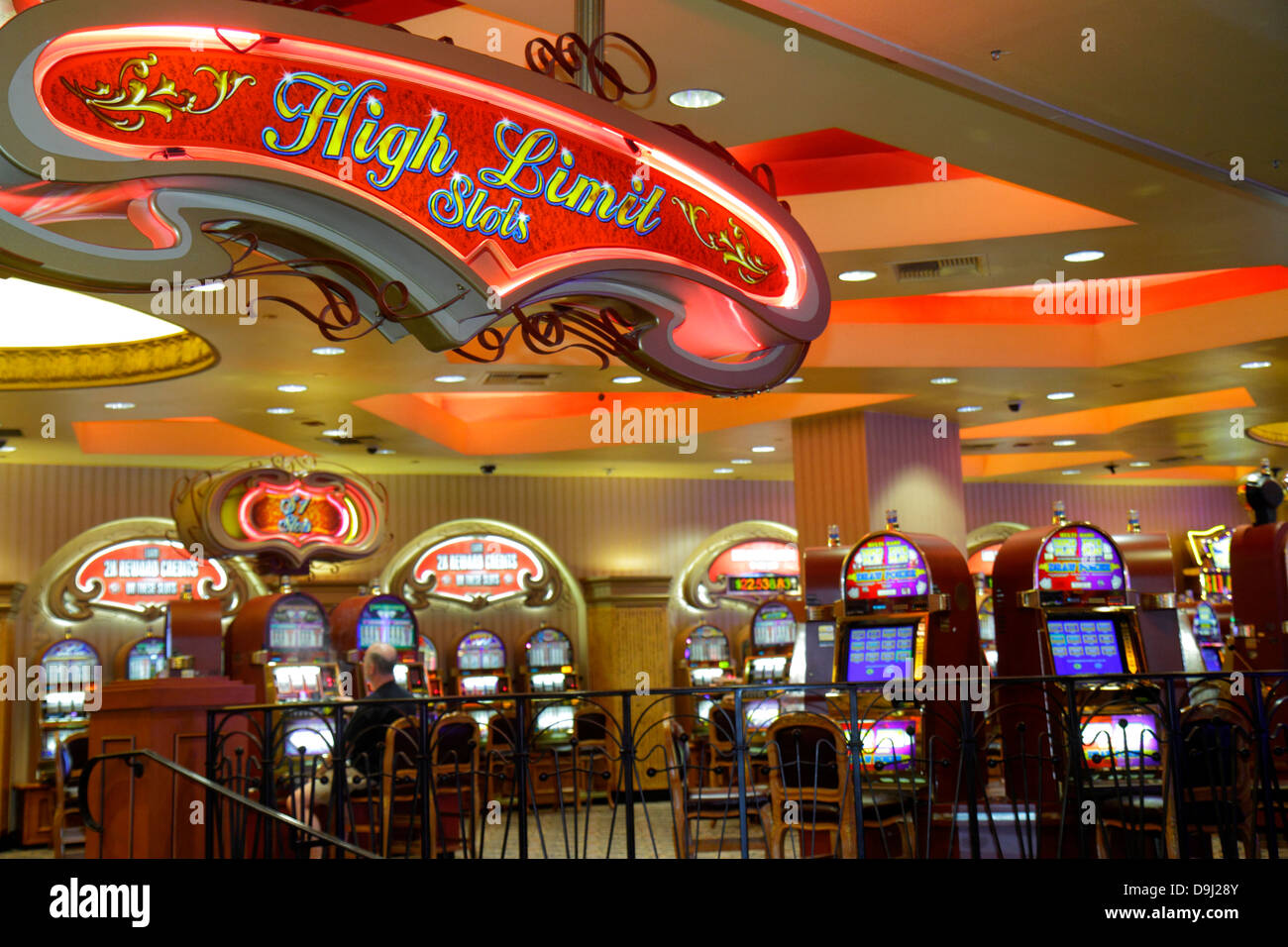 Las Vegas Nevada The Strip South Las Vegas Boulevard Bally s Las Vegas Hotel Casino gamble gambling gamblers players slot machine machines high limi Stock Photo Alamy