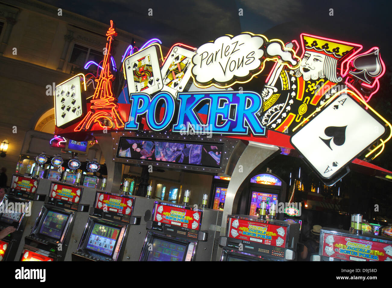 Las Vegas Nevada,The Strip,South Las Vegas Boulevard,Paris Las Vegas Hotel & Casino,video poker,gamble,gambling,NV130330059 Stock Photo