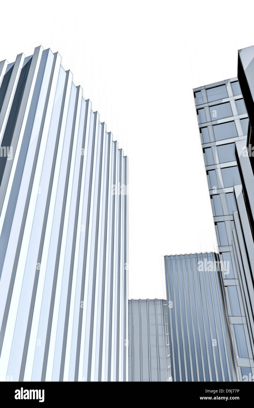 architectural sketch of a modern cityscape in blue Stock Photo - Alamy
