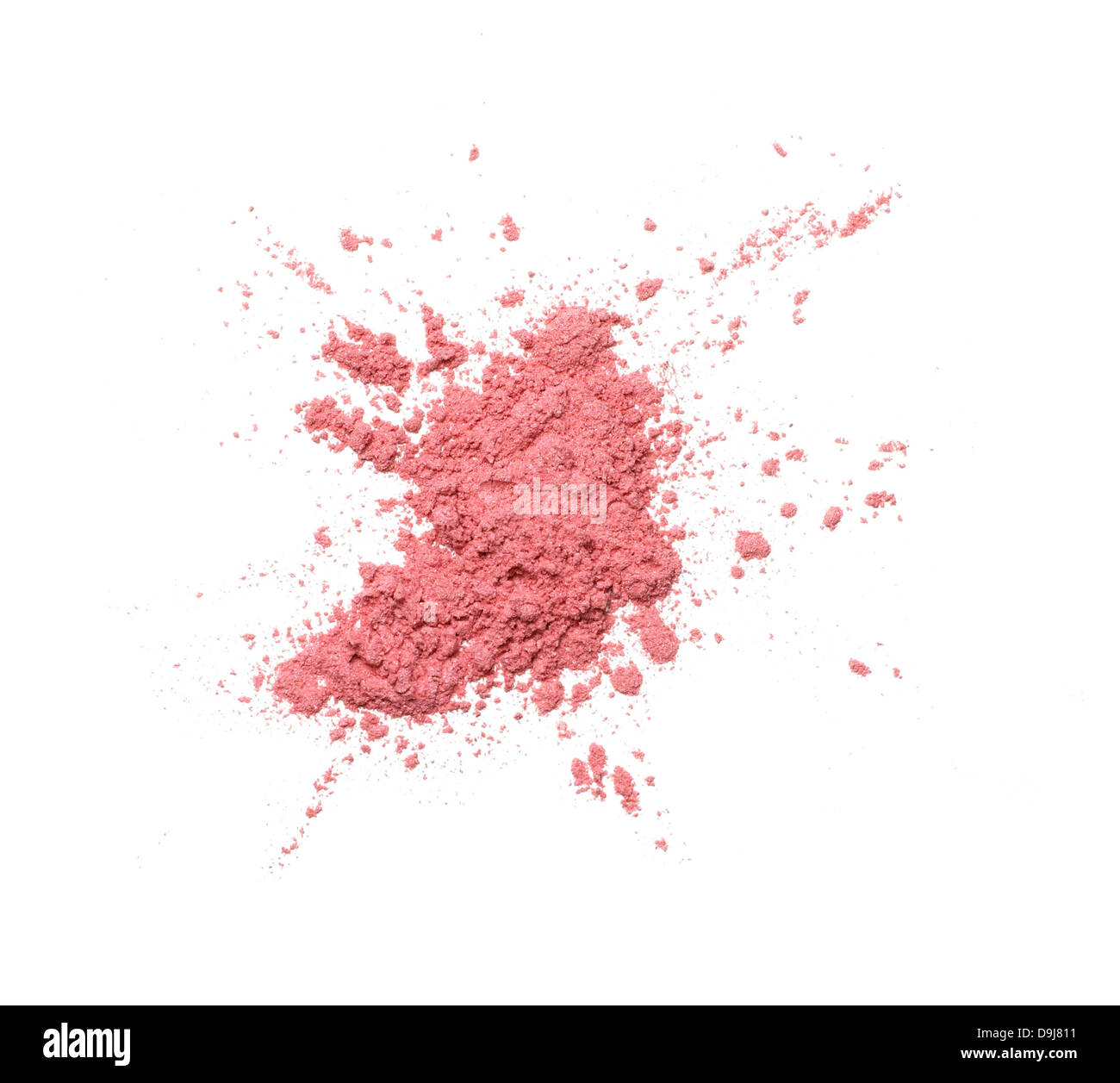 loose powder makeup scatter pile cut out onto a white background Stock Photo