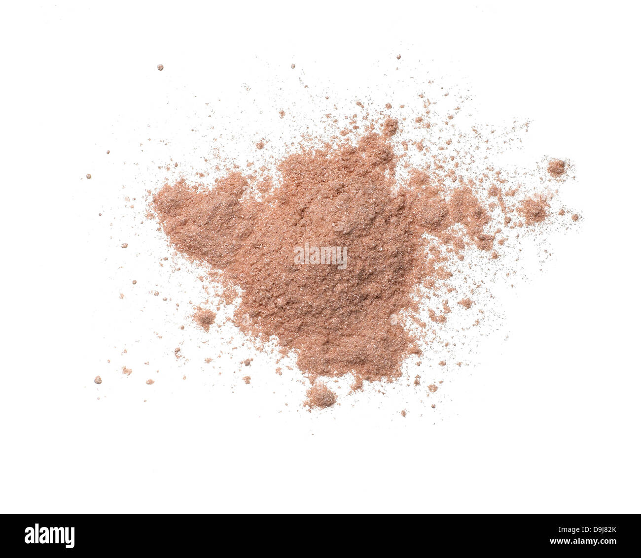 loose powder makeup scatter pile cut out onto a white background Stock Photo