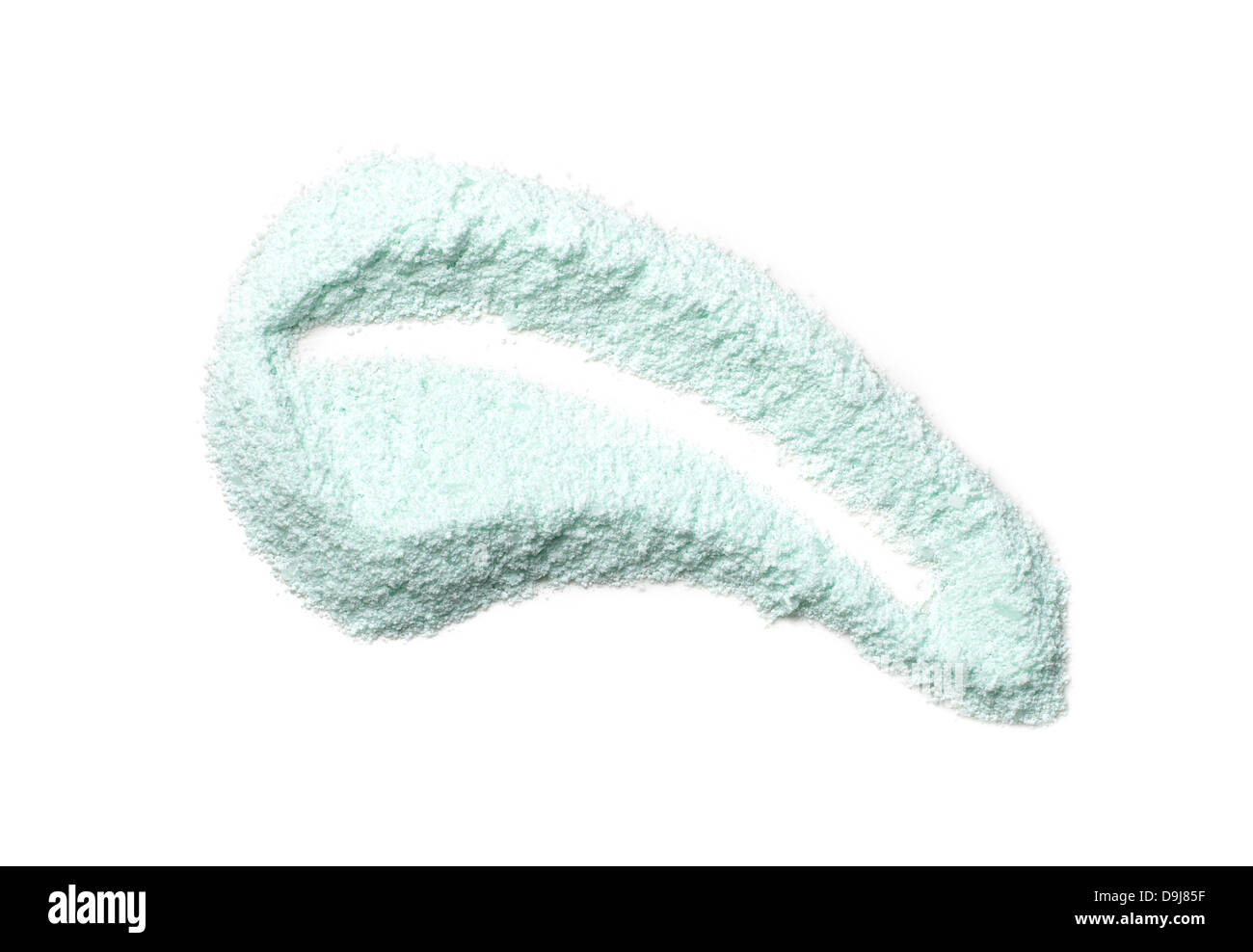 pile of light green powder cut out onto a white background Stock Photo