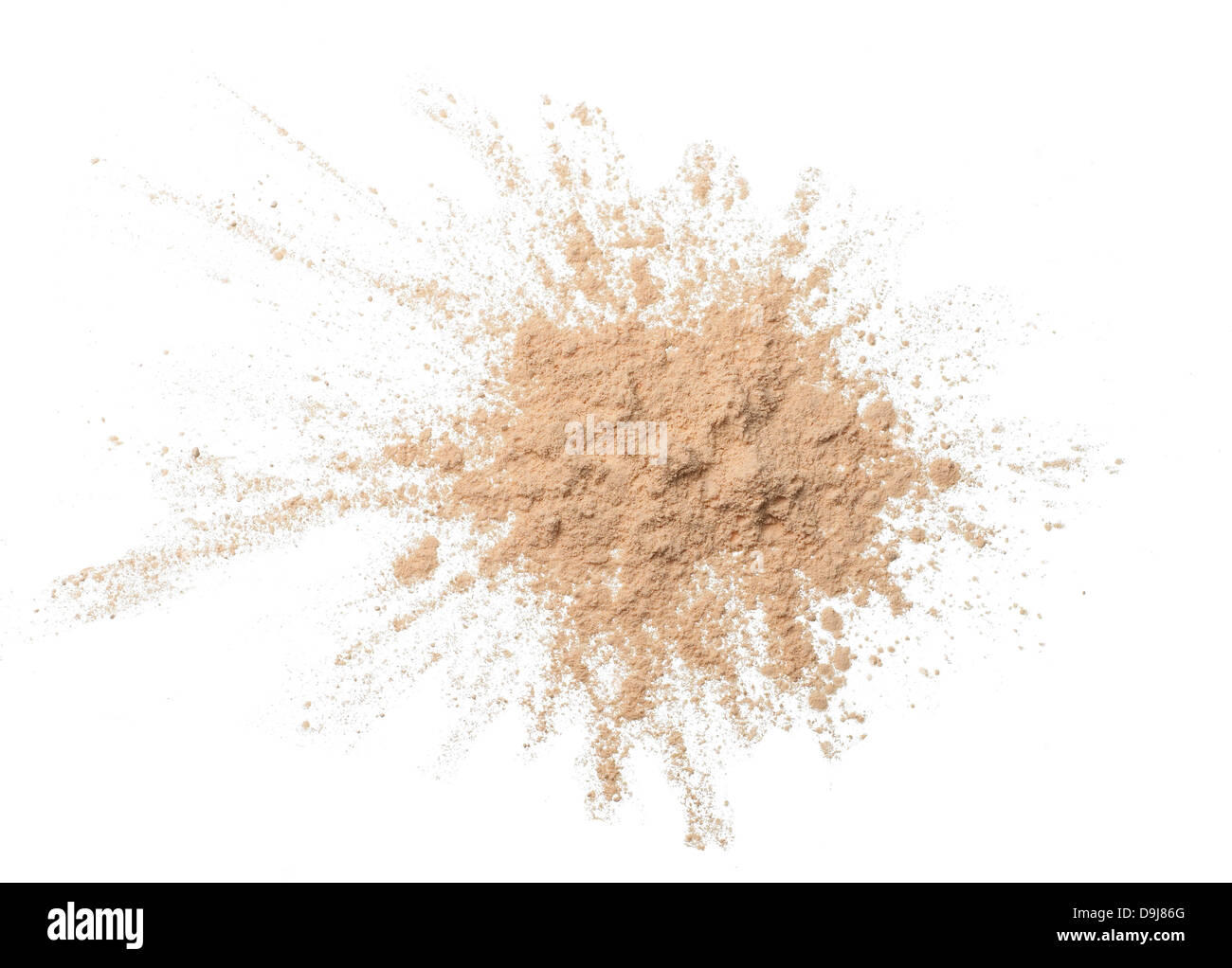 loose powder makeup scatter pile cut out onto a white background Stock Photo