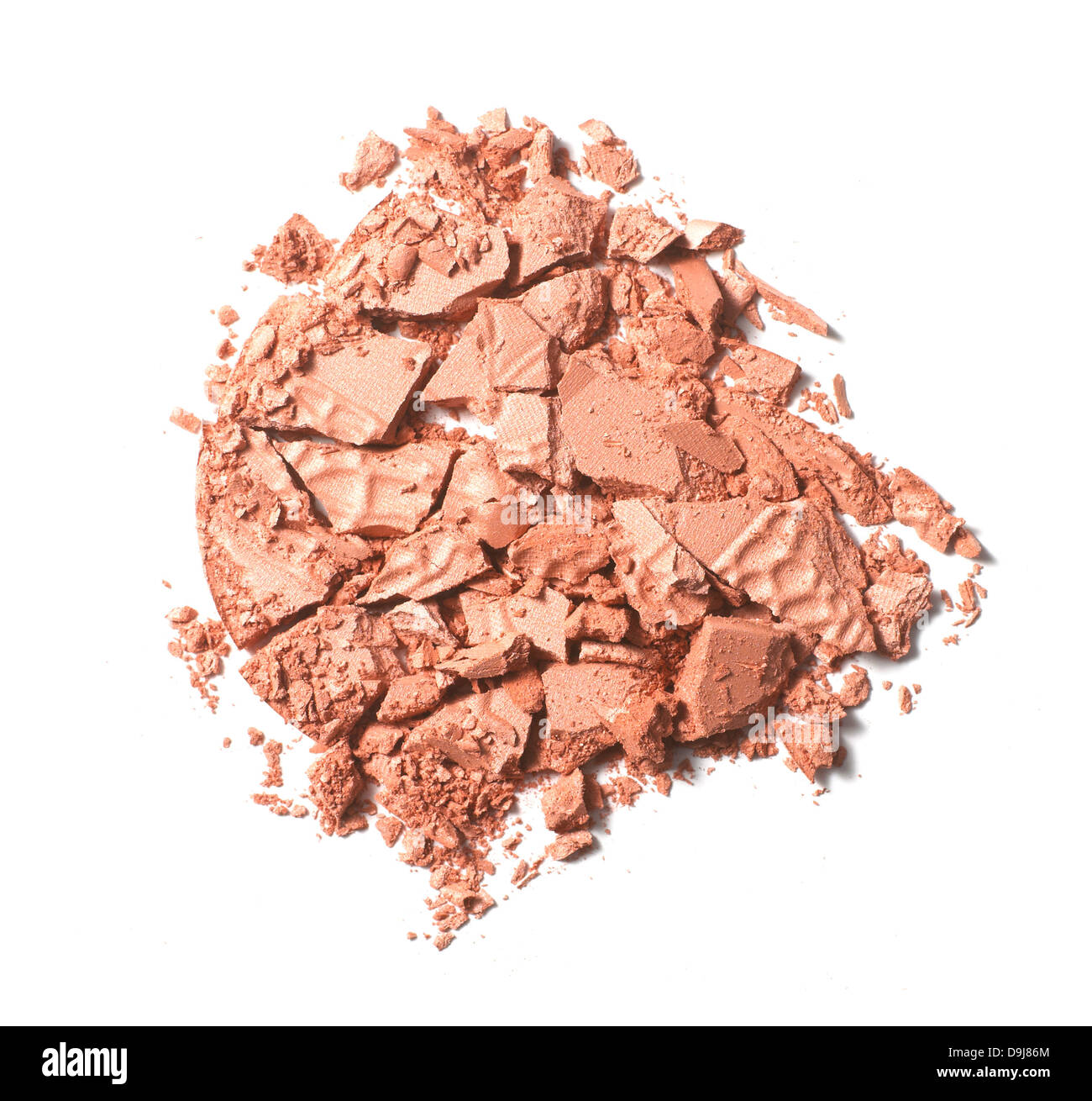 loose powder makeup scatter pile cut out onto a white background Stock Photo