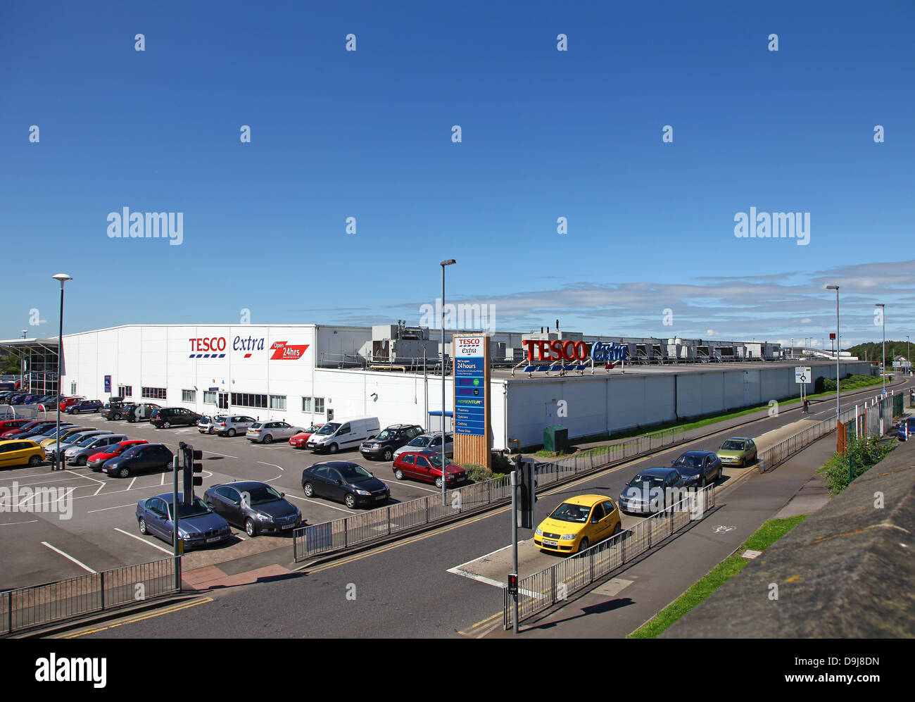 The Tesco extra supermarket at Longton Stoke-on-Trent North Staffordshire England UK Stock Photo