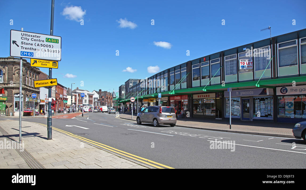 Shops in the Bennett Precinct in The Strand Longton Stoke-on-Trent The Potteries North Staffordshire England UK Stock Photo