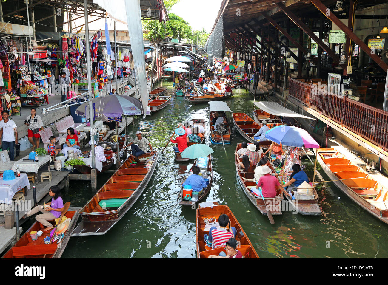 Damnoen Saduak Floating Market, Ratchaburi near Bangkok, Thailand  Stock Photo