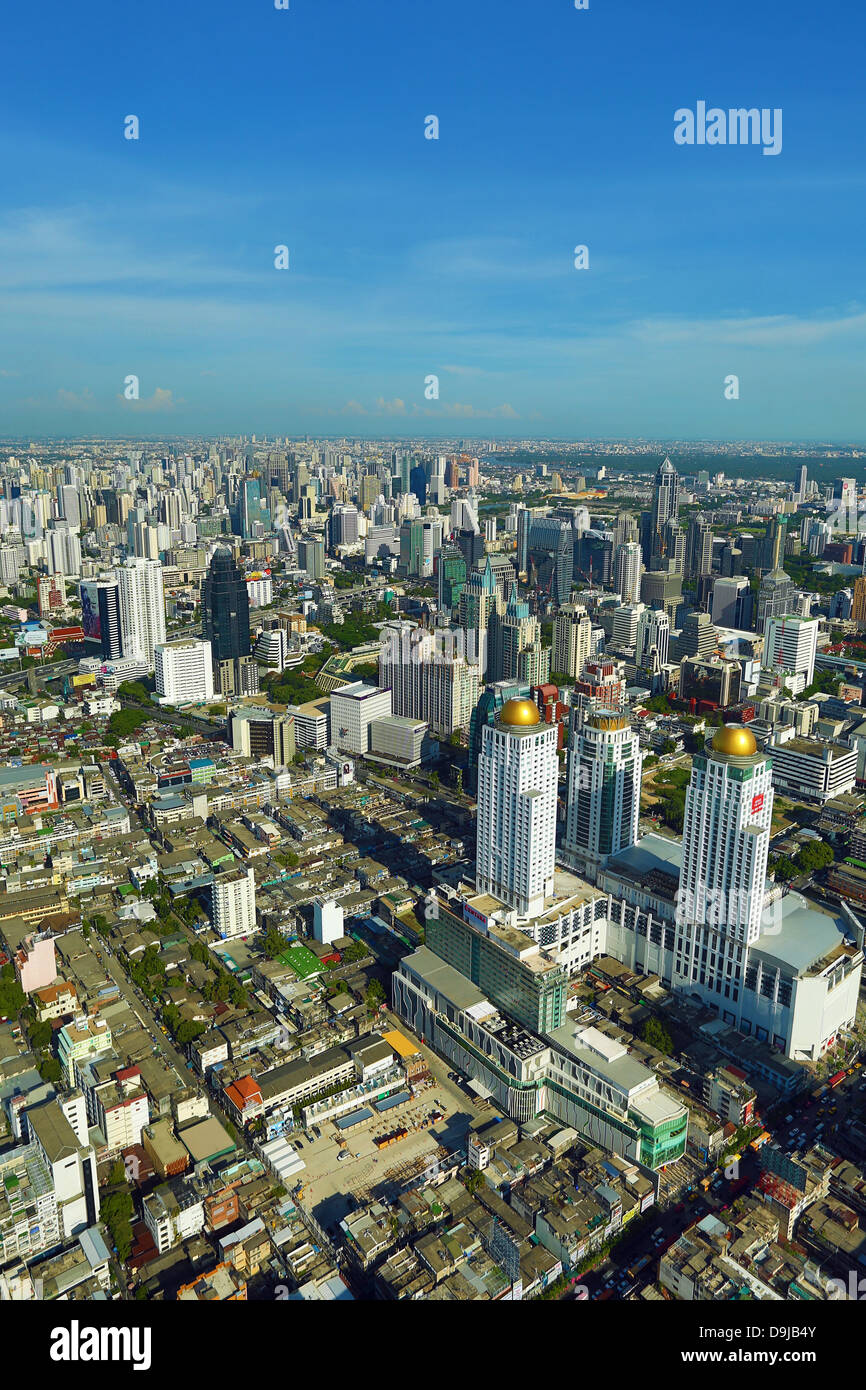 Aerial general view of buildings on the skyline in Bangkok, Thailand Stock Photo