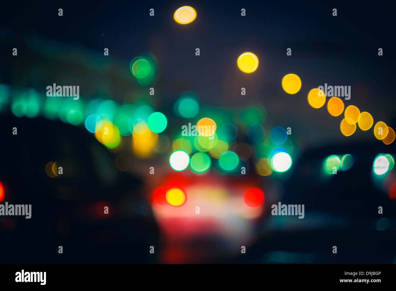Street Lights Out Of Focus Stock Photo Alamy