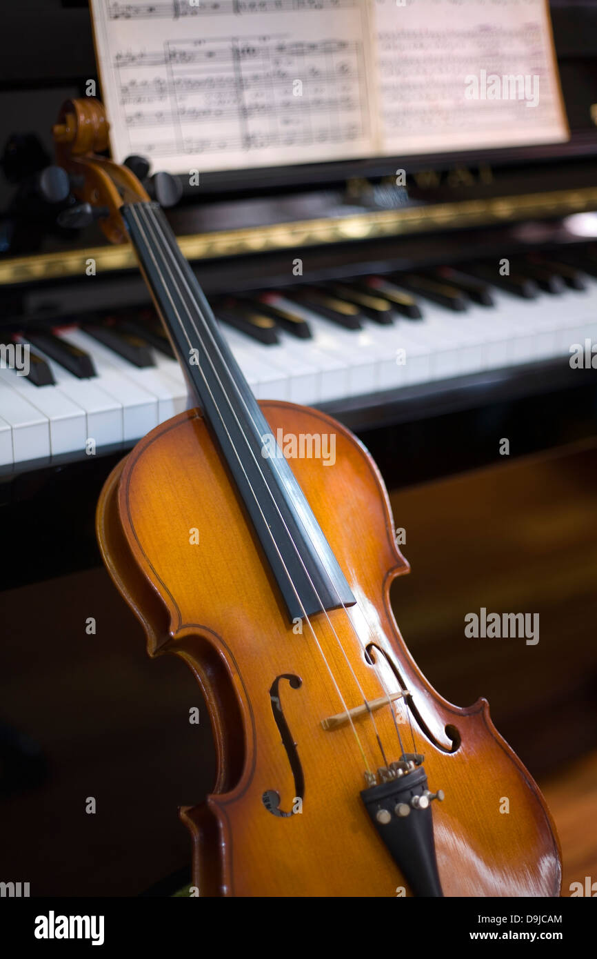 violin and piano Stock Photo