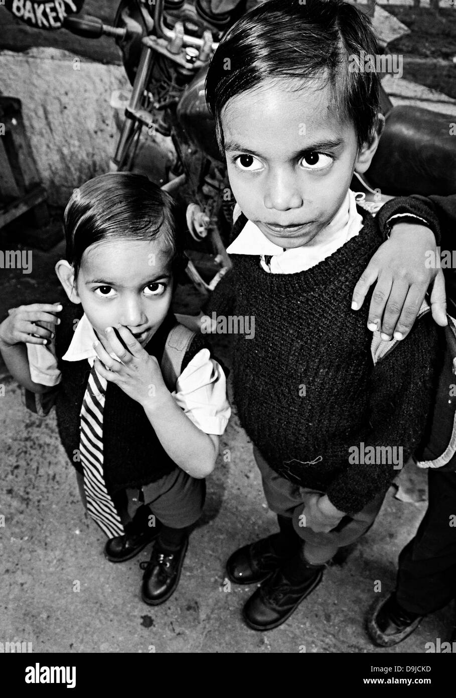 Indian schoolboys Black and White Stock Photos & Images - Alamy