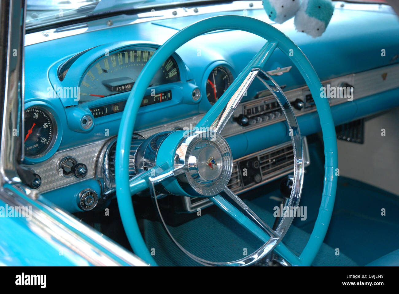 Light blue online car interior