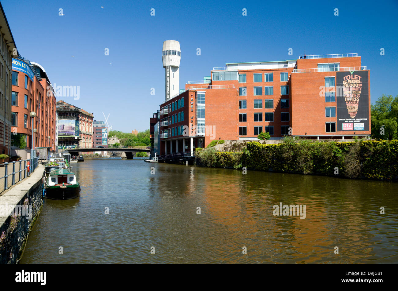 temple quay and ferry boat on river avon, bristol, england. Stock Photo