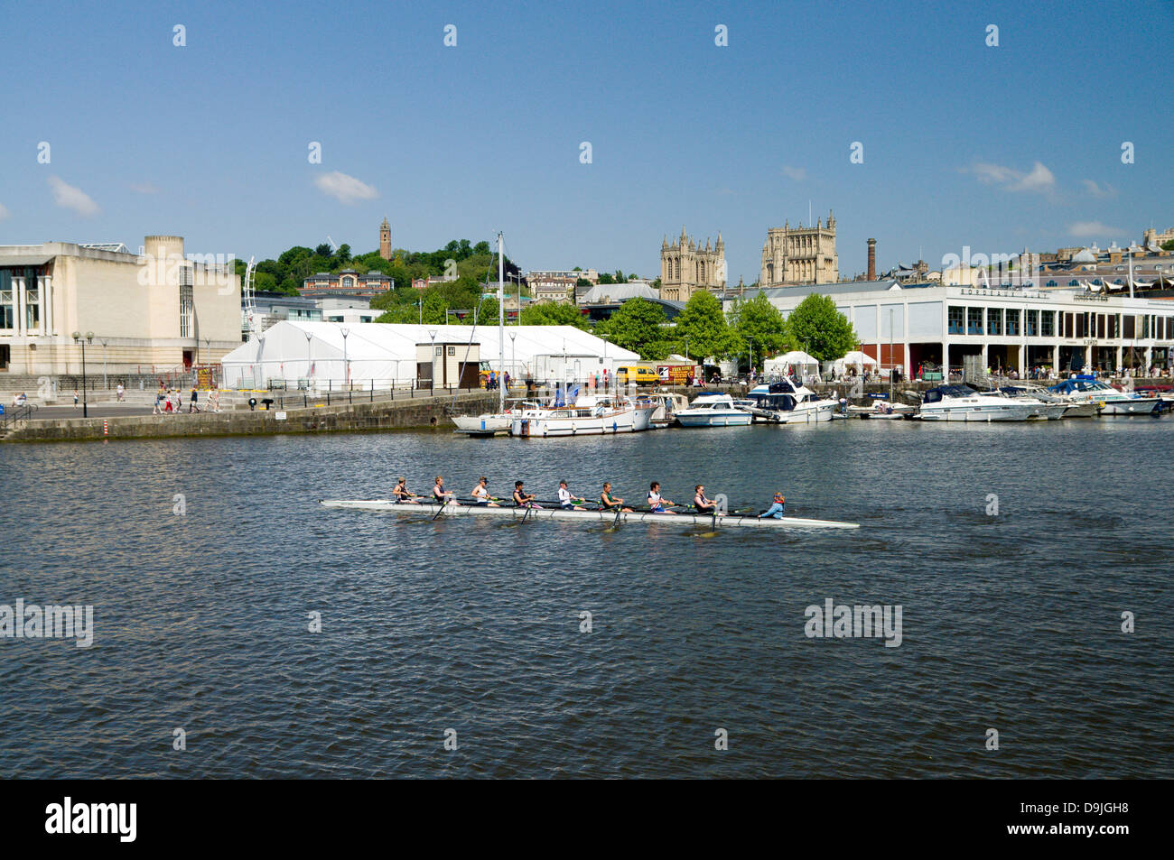 rowing team on floating harbour, bristol, england Stock Photo Alamy
