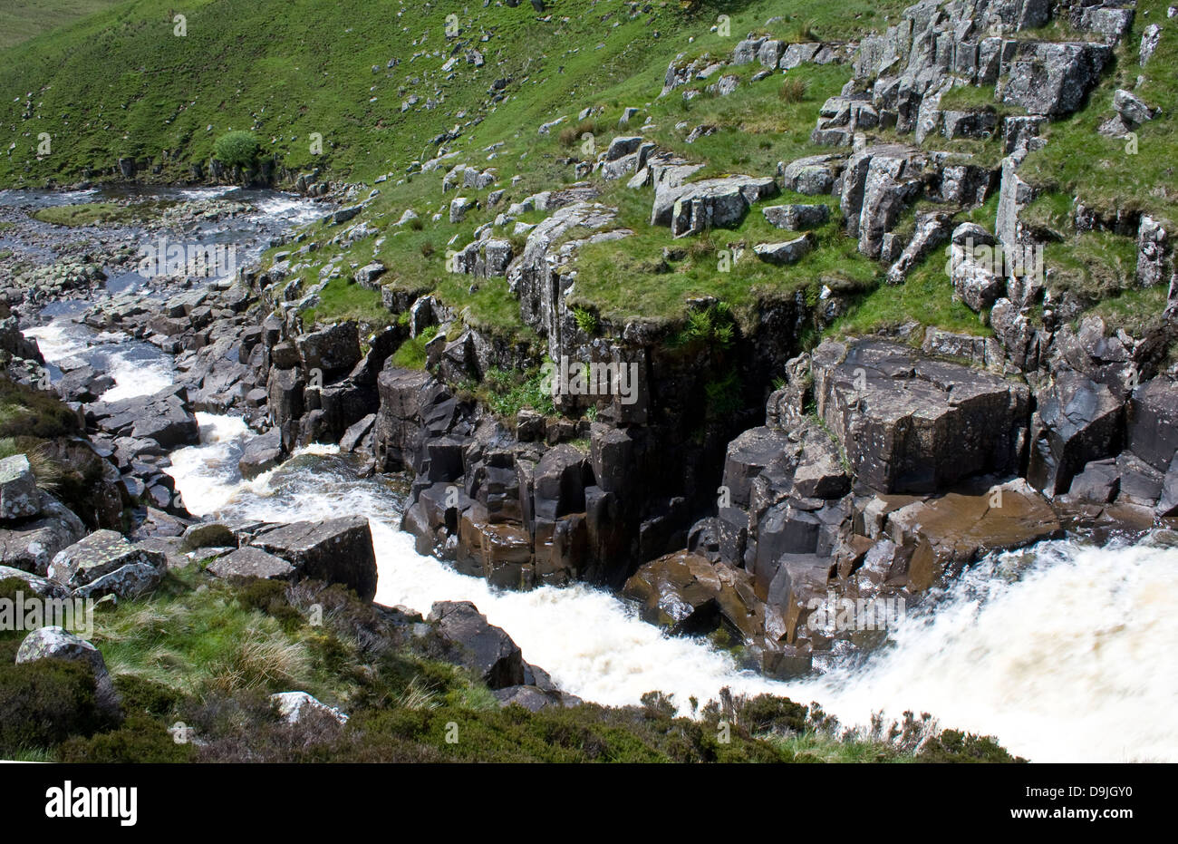 Cauldron Snout waterfall in Upper Teesdale Stock Photo