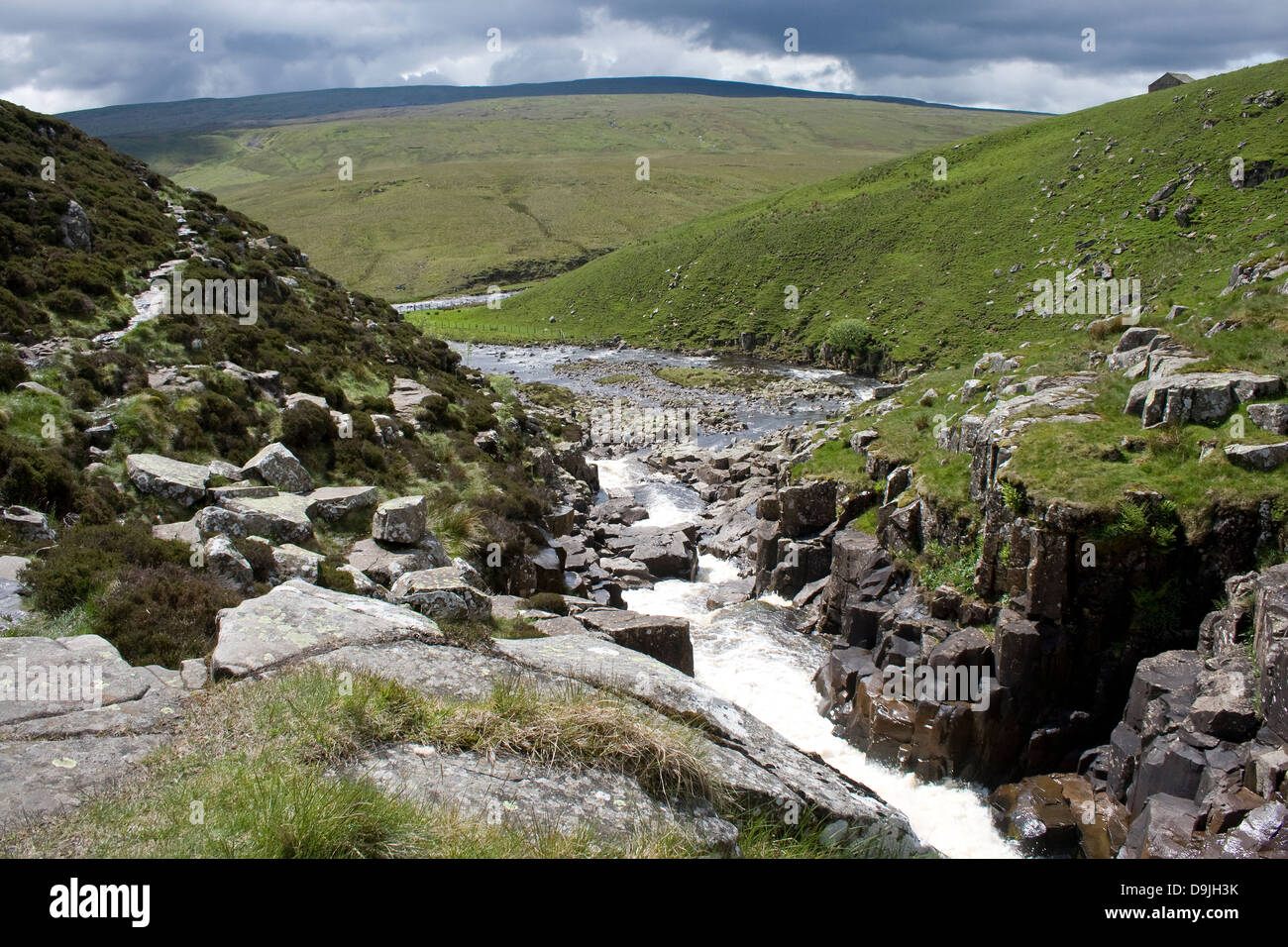 Cauldron Snout waterfall in Upper Teesdale Stock Photo