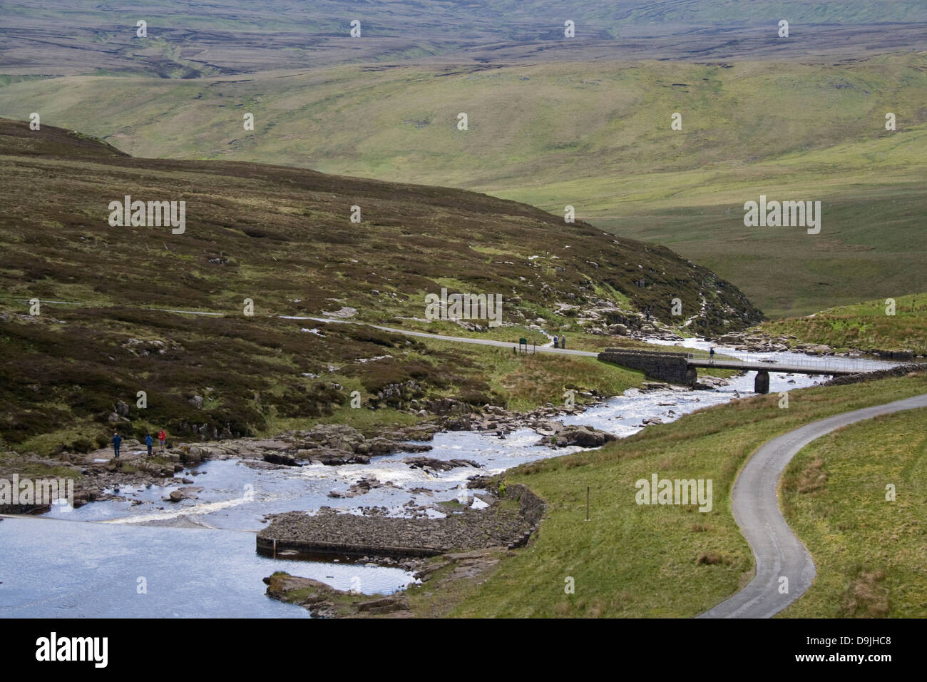 Walkers on the Pennine Way in Upper Teesdale Stock Photo