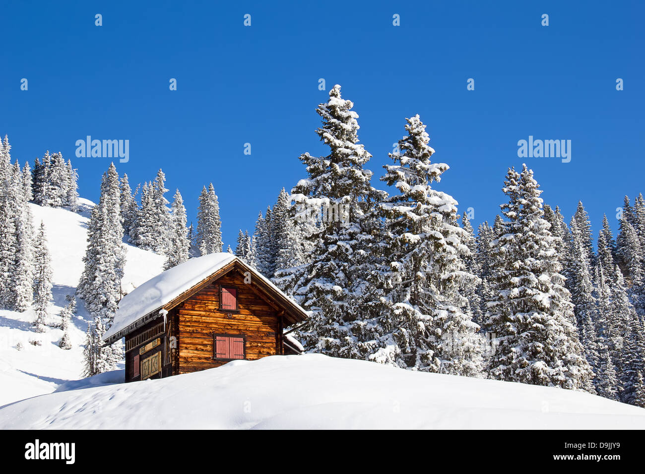 Winter in the swiss alps (Braunwald, Glarus, Switzerland Stock Photo ...