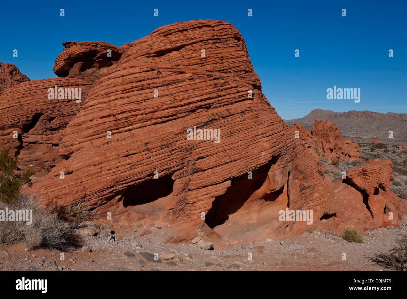 The Beehives, red sandstone rock formations, Valley of Fire State Park, Nevada, United States of America Stock Photo