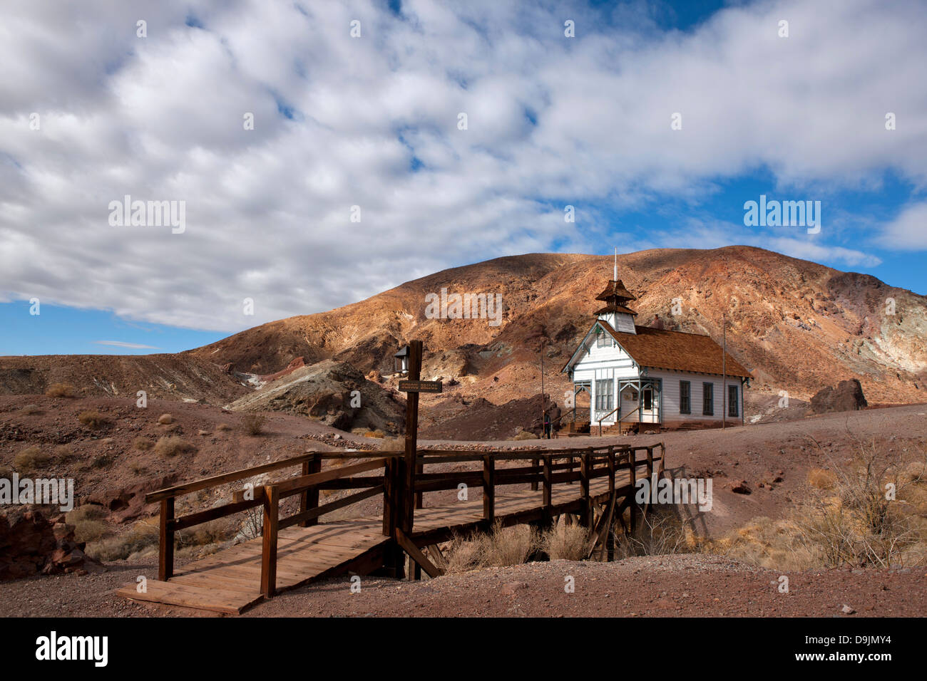 Historic one room school house, Calico Ghost Town, Calico, California, United States of America Stock Photo