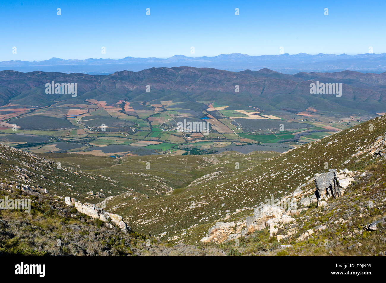 View north from the Swartberg Pass, Western Cape, South Africa Stock Photo