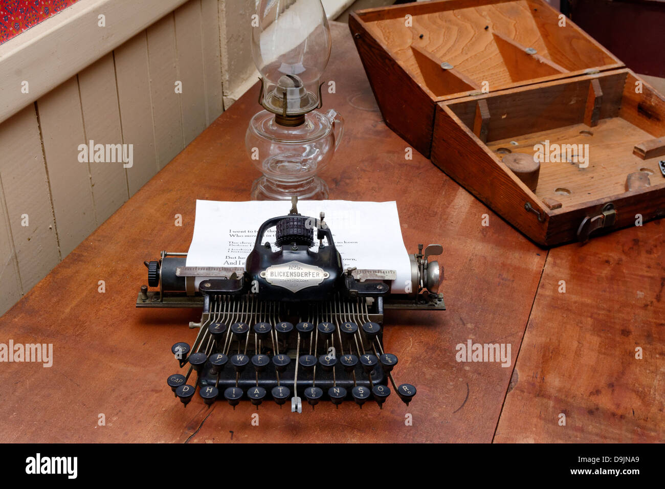 Introduced in 1893, Blickensderfer 5 was one of the first portable typewriters Stock Photo