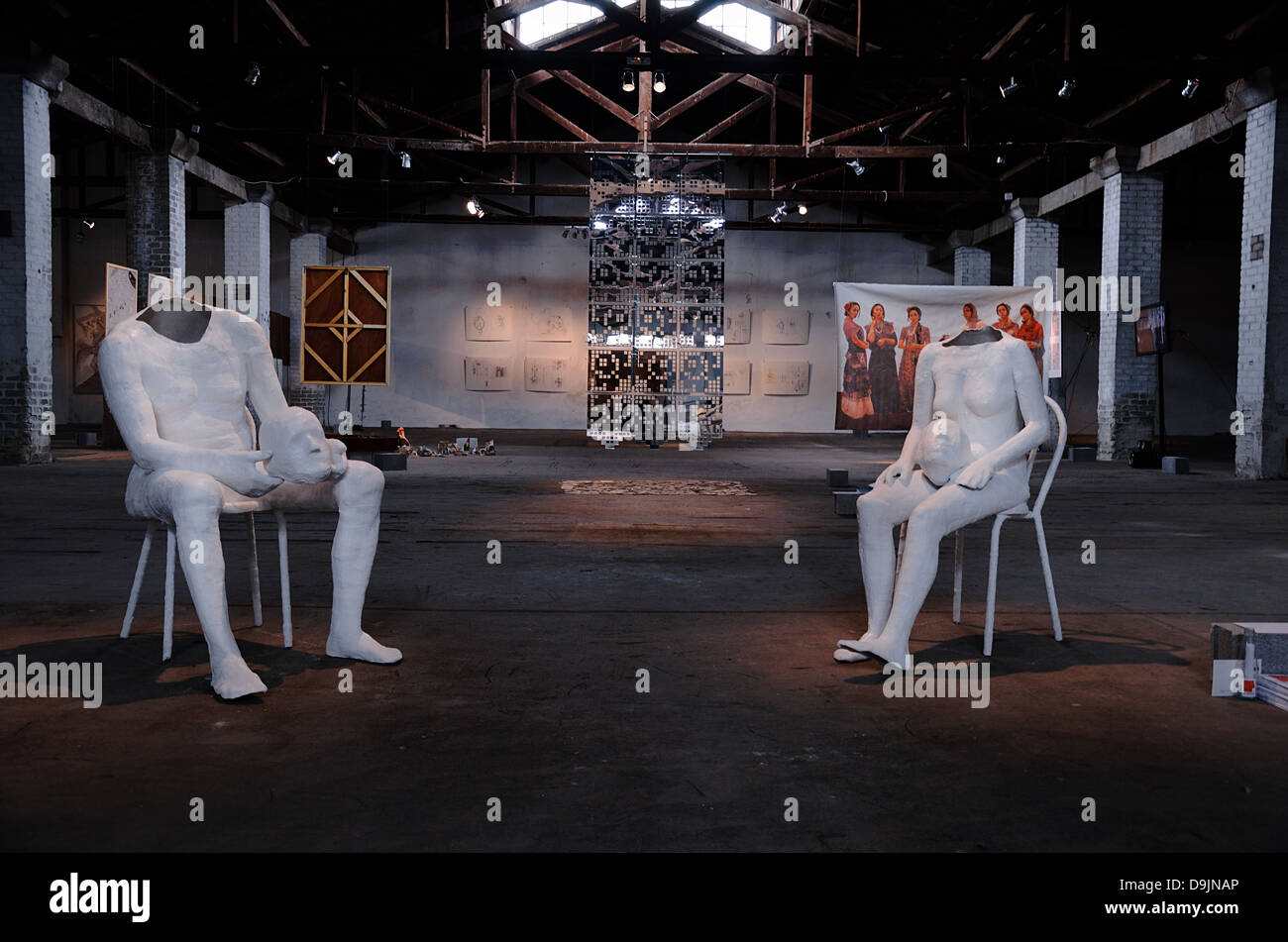 Art exhibition in during Thessaloniki Biennale Stock Photo