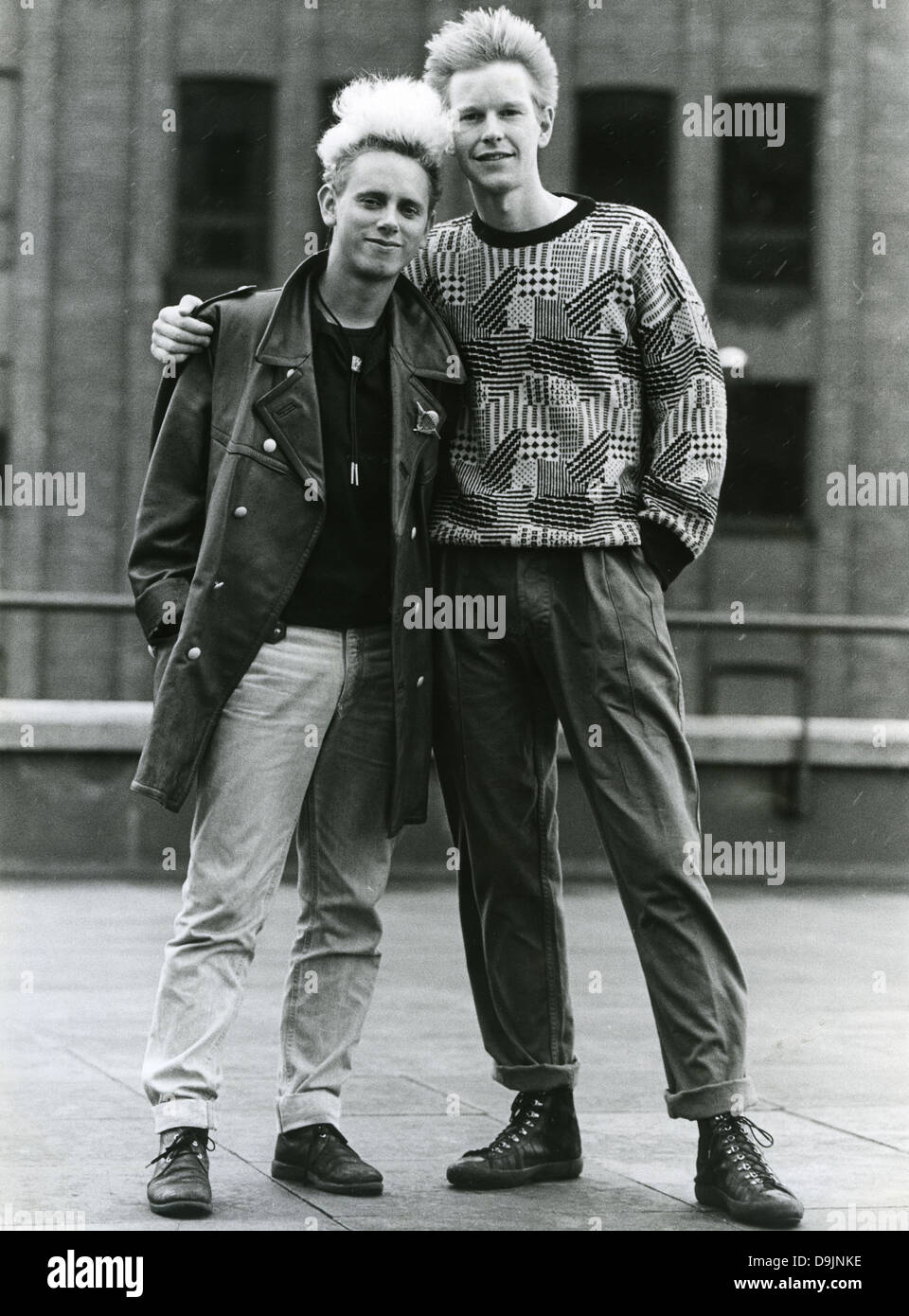 DEPECHE MODE UK pop group about 1985 with Martin Gore and Andy Fletcher.  Photo Mike Alsford Stock Photo - Alamy