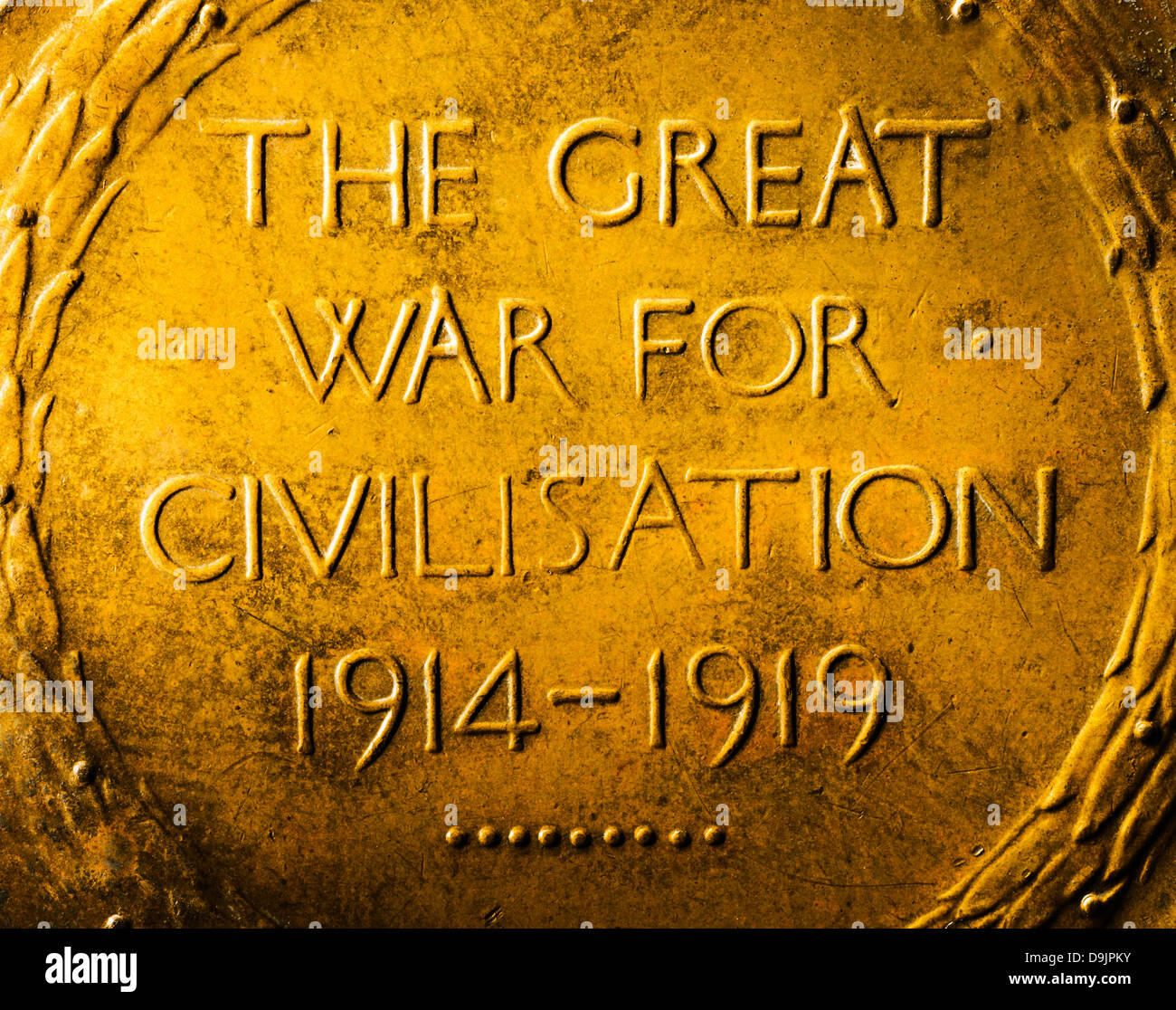 The Great War For Civilisation - Detail from the Victory Medal awarded to British soldiers at the end of the First World War Stock Photo