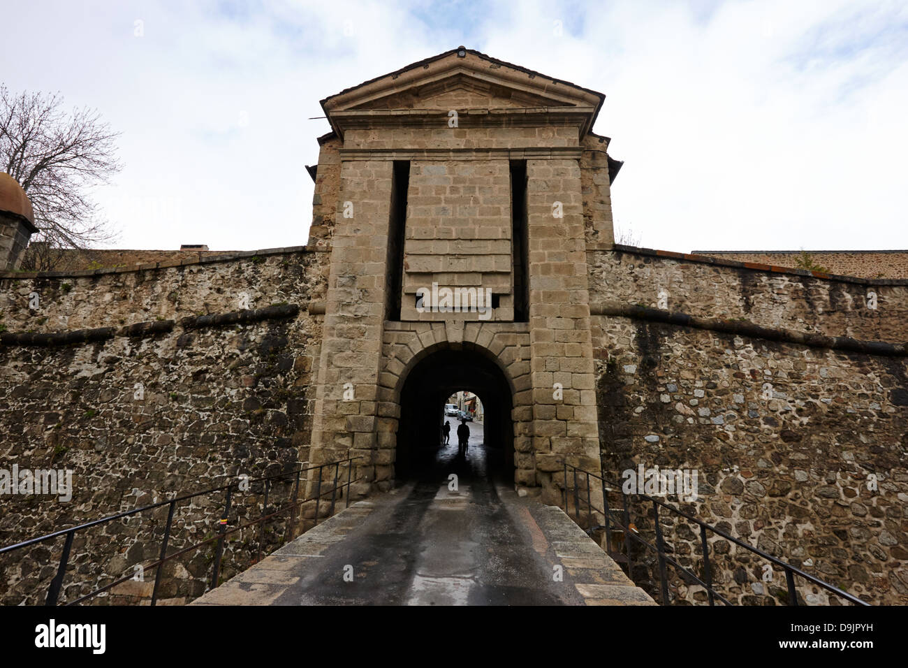 internal gateway to mont-louis fortress of vauban unesco world heritage site city walls pyrenees-orientales france Stock Photo