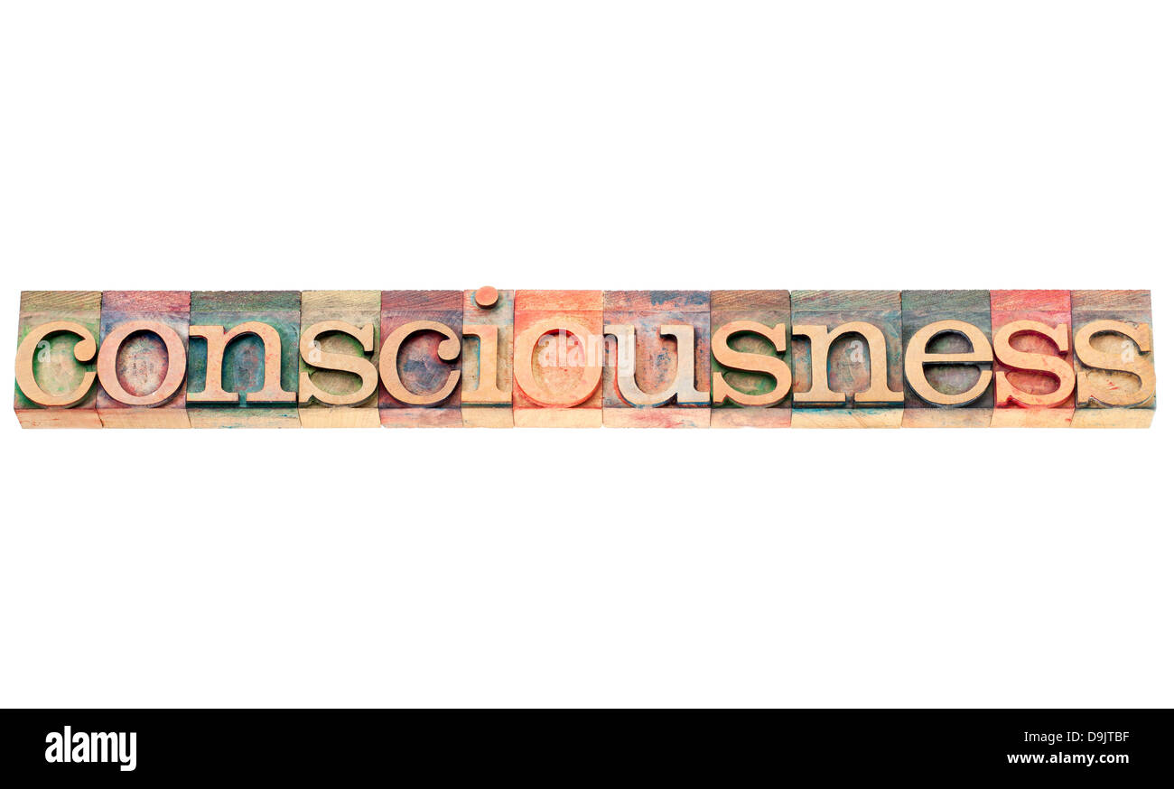 consciousness-word-isolated-text-in-letterpress-wood-type-stock-photo