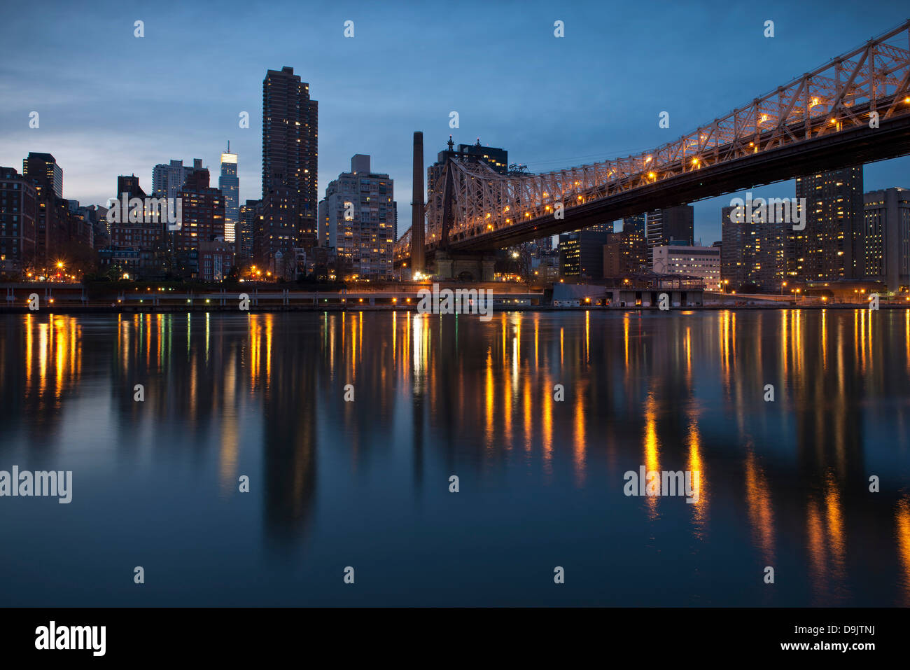 Queensboro Ed Koch Bridge, Roosevelt Island, New York City, USA Stock Photo