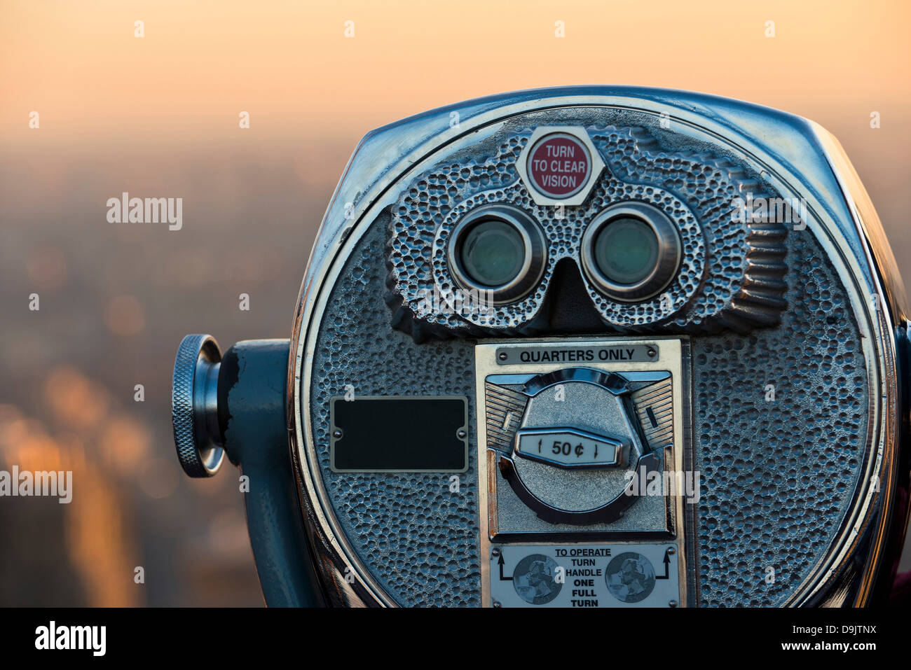 Coin operated binoculars, Manhattan, New York City, USA Stock Photo