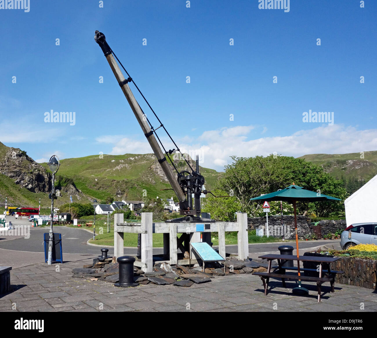 Hand Crane on display in Easdale Seil Argyll Scotland Stock Photo