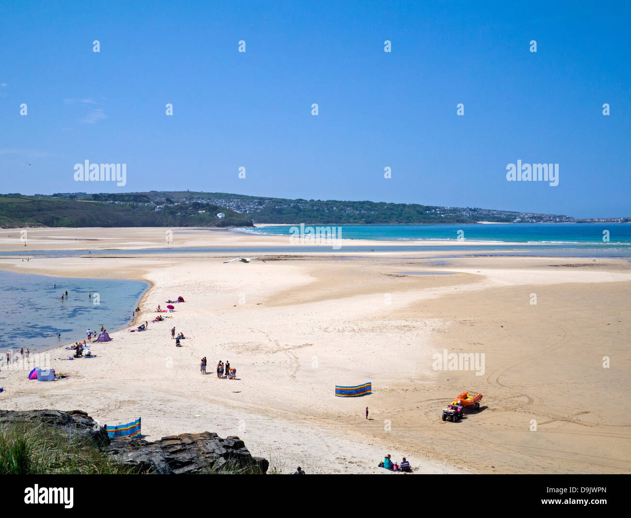 Beach scene at Hayle Towans Cornwall UK Stock Photo Alamy