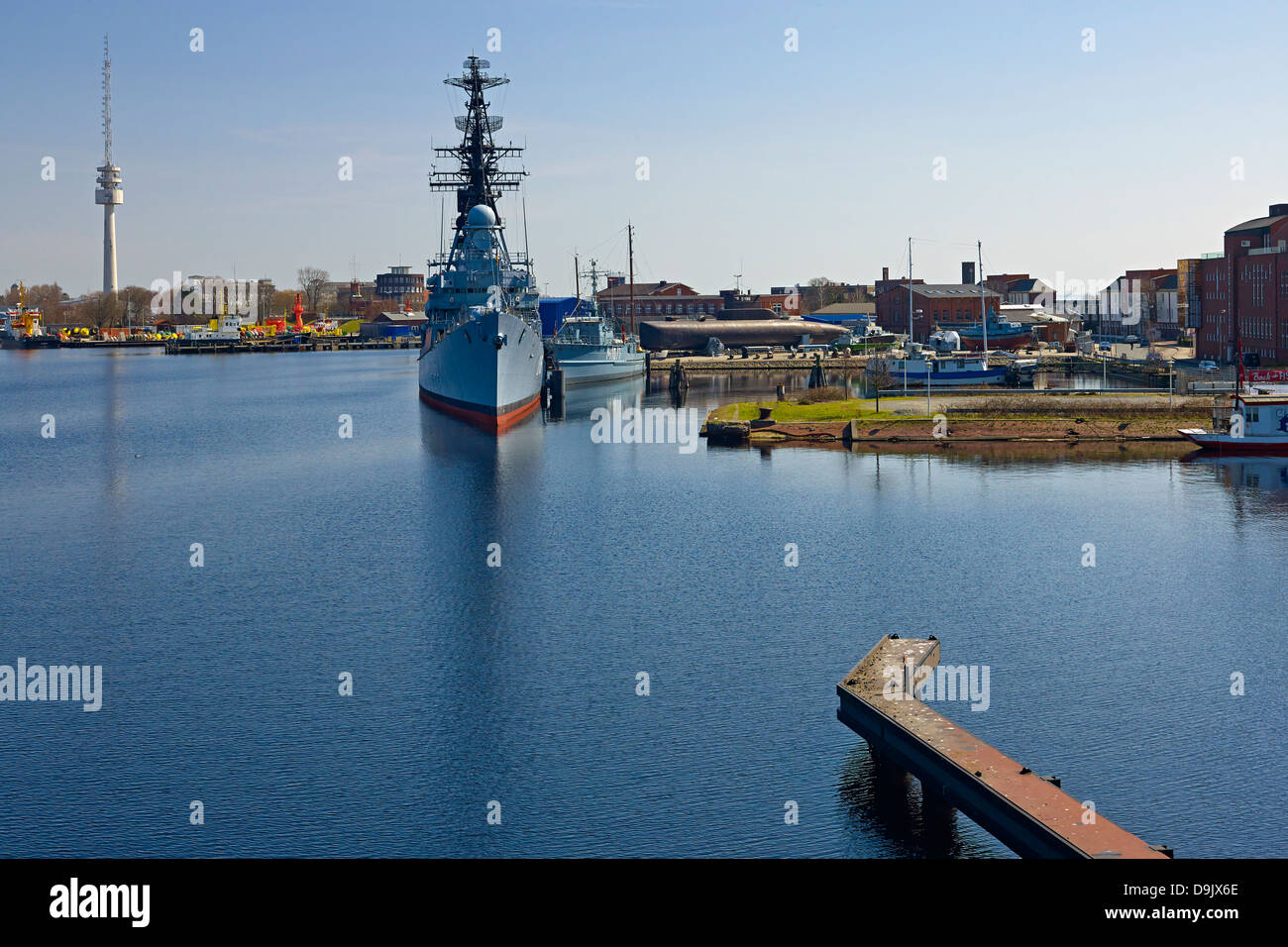 Port with German Marine Museum in Wilhelmshaven, East Frisia, Lower