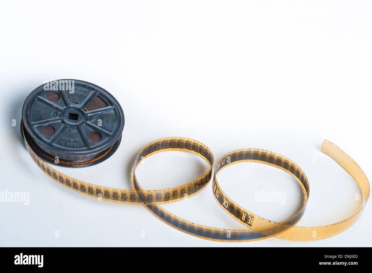 Vintage sepia 16mm film with reel - movie concept with space for text Stock  Photo - Alamy