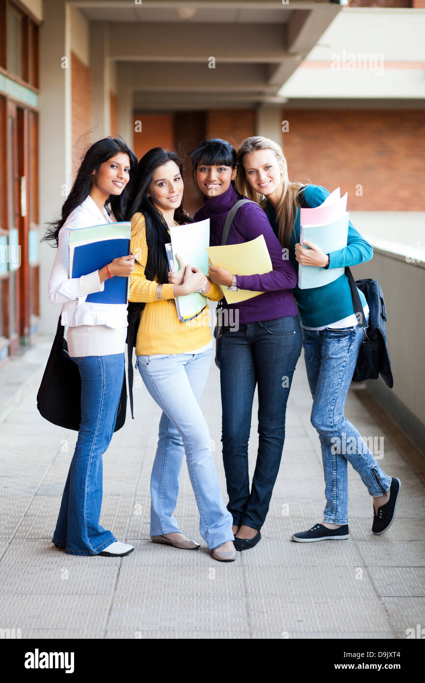 group of young college girls full length portrait Stock Photo - Alamy