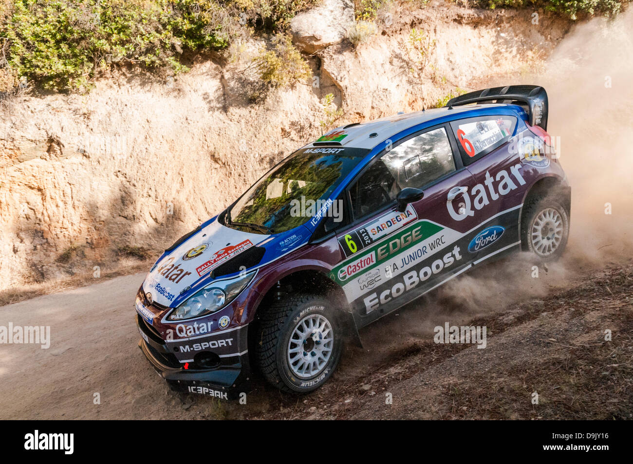 Olbia, Italy. 20th June, 2013. Sardinia Rally, valid as the Italian stage of FIA World Rally Championship. Day 1. Qualifyng stage 'Monte Pinu';. Qatar team - Ford Fiesta RS WRC. Evans / Bernacchini. Credit: Action Plus Sports/Alamy Live News Stock Photo